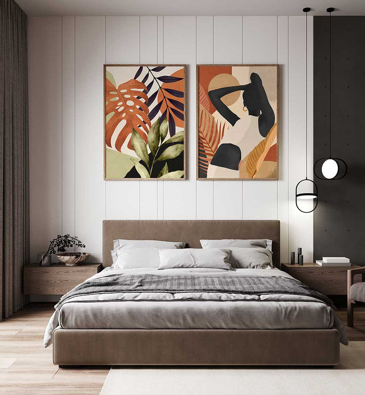 BOHO PARADISE SET , SET OF 2 PAINTINGS