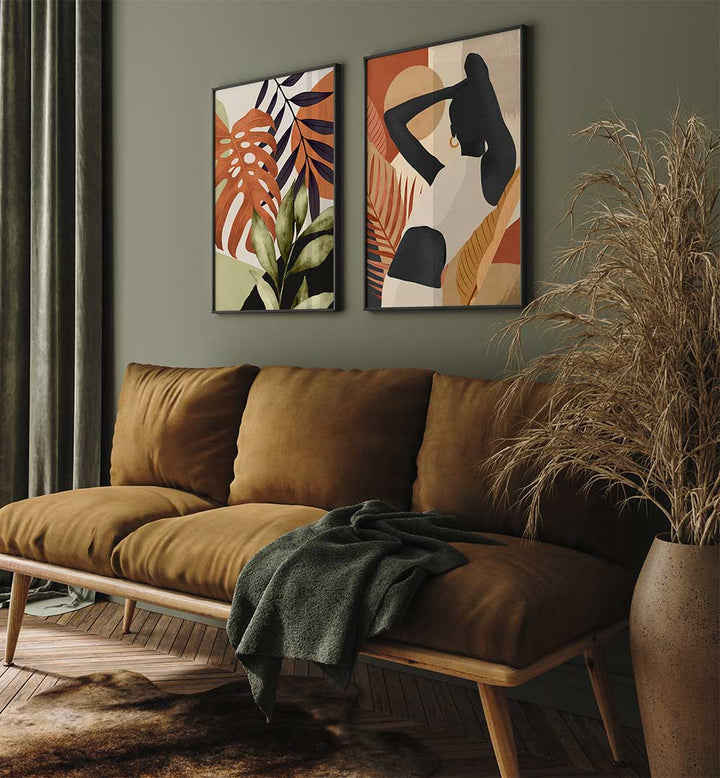 BOHO PARADISE SET , SET OF 2 PAINTINGS