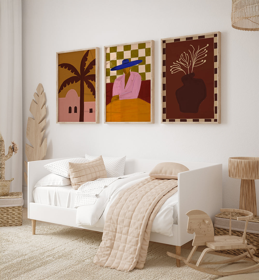 BOHO SOLSTICE , SET OF 3 PAINTINGS