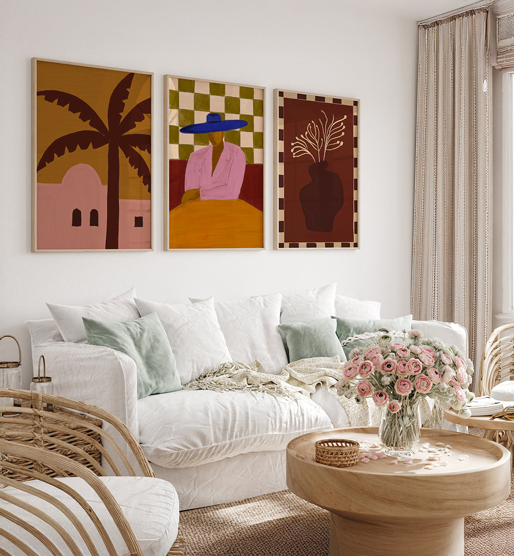 BOHO SOLSTICE , SET OF 3 PAINTINGS
