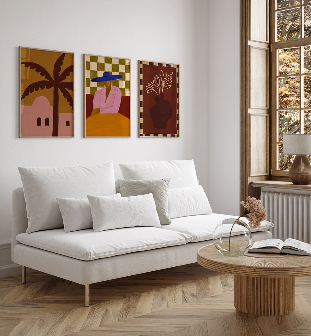 BOHO SOLSTICE , SET OF 3 PAINTINGS