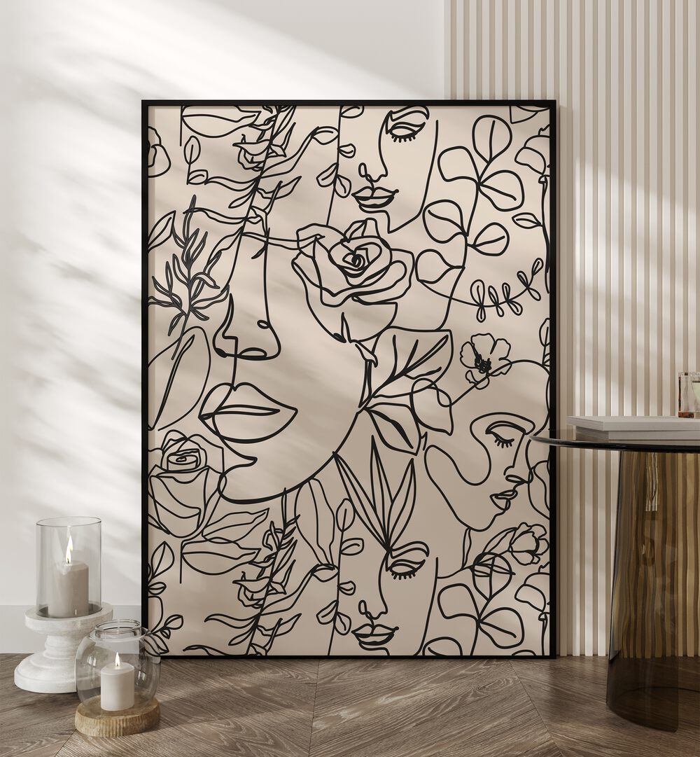 gallerywall painting - BOHO LINE ART GALLERY WALL by Asianmonk