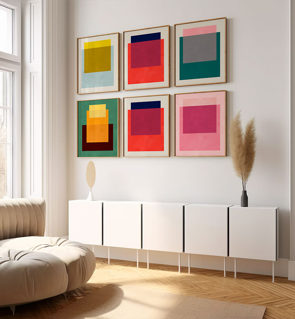 BOLD BLOCKS , SET OF 6 PAINTINGS