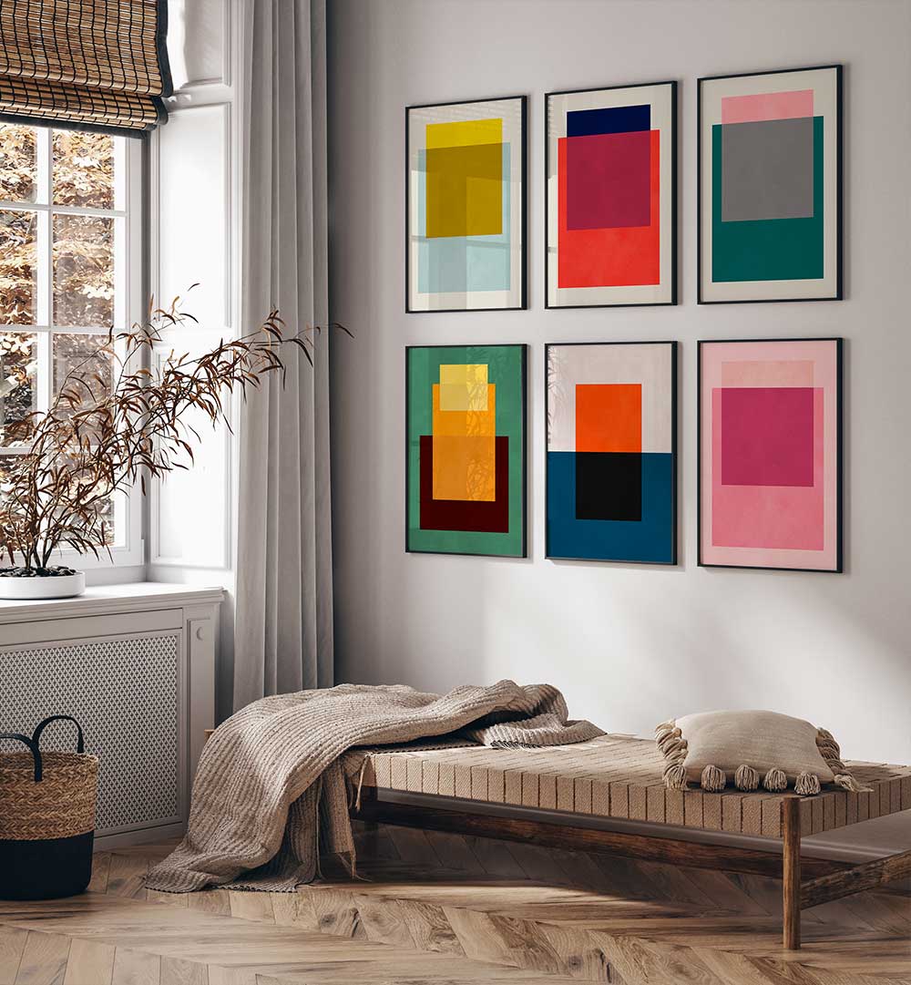 BOLD BLOCKS , SET OF 6 PAINTINGS