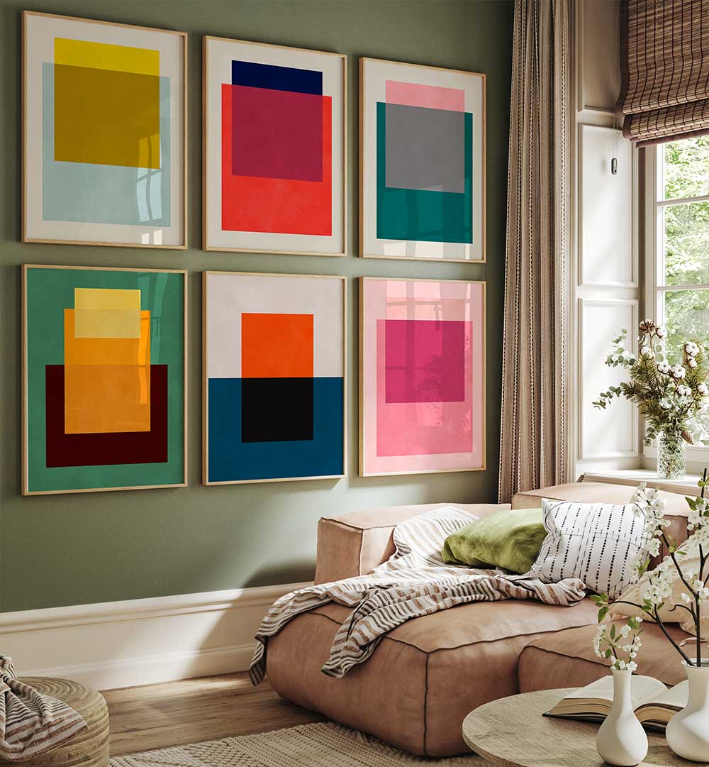 BOLD BLOCKS , SET OF 6 PAINTINGS