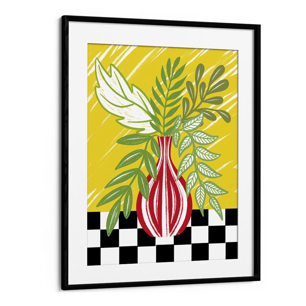 Bold Kitchen by Martina Botanical Art Prints in Black Frame With Mount