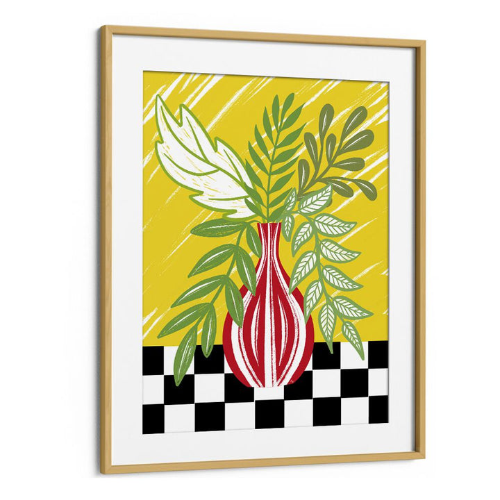 Bold Kitchen by Martina Botanical Art Prints in Oak Wood Frame With Mount