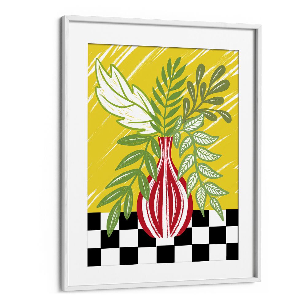 Bold Kitchen by Martina Botanical Art Prints in White Frame With Mount