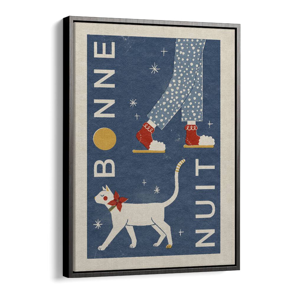 Bonne Nuit By Julia Leister Wall Art Prints in Black Floater Frame