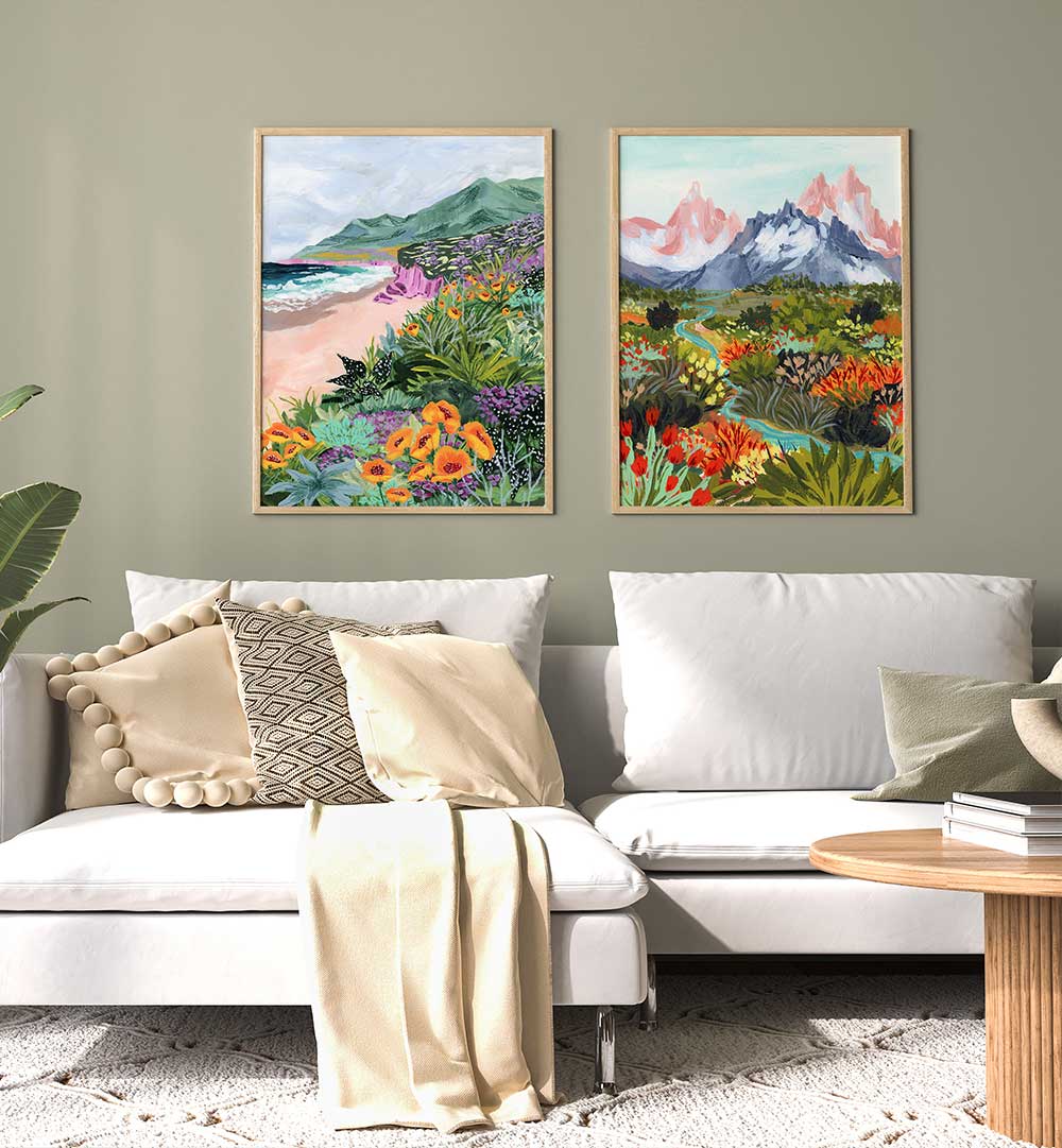BOTANICAL DREAMSCAPES , SET OF 2 PAINTINGS