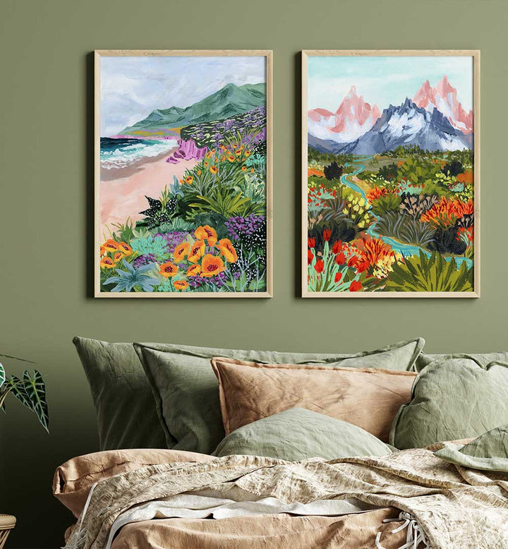 BOTANICAL DREAMSCAPES , SET OF 2 PAINTINGS