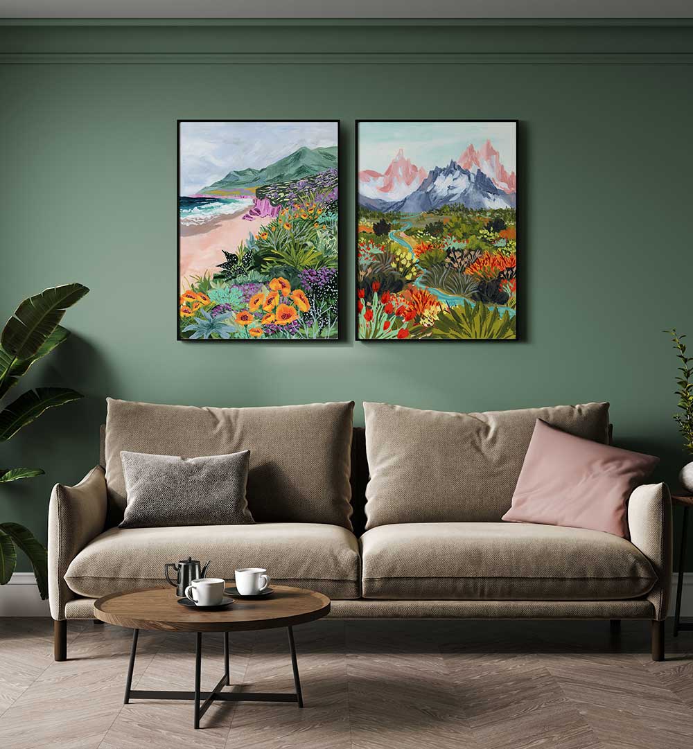BOTANICAL DREAMSCAPES , SET OF 2 PAINTINGS