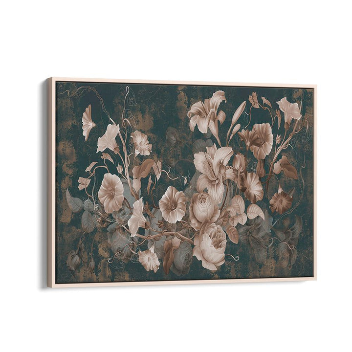 Botanical Elegance Vintage European Paintings in Oak Wood Floater Frame