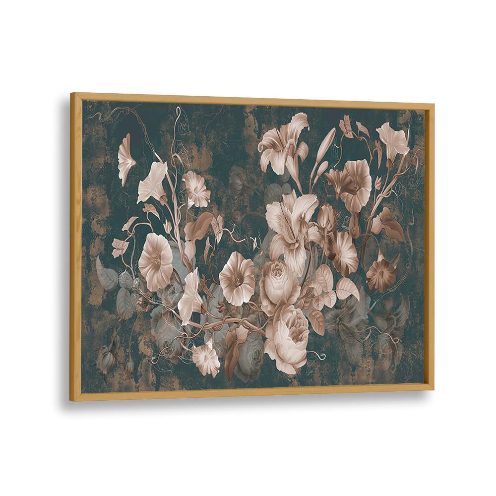 Botanical Elegance Vintage European Paintings in Oak Wood Plain Frame