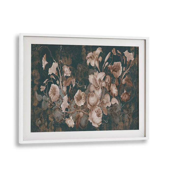 Botanical Elegance Vintage European Paintings in White Frame With Mount