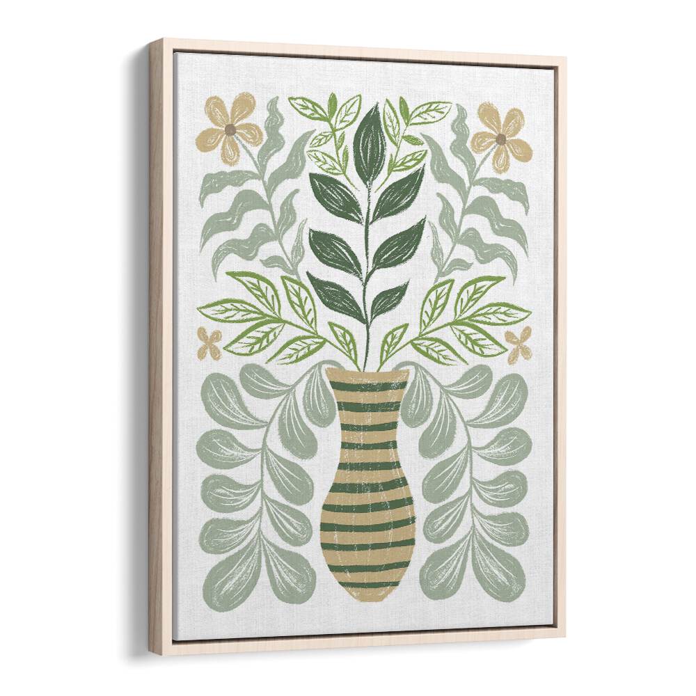 Bouquet by Martina Botanical Art Prints in Oak Wood Floater Frame