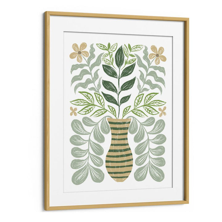 Bouquet by Martina Botanical Art Prints in Oak Wood Frame With Mount