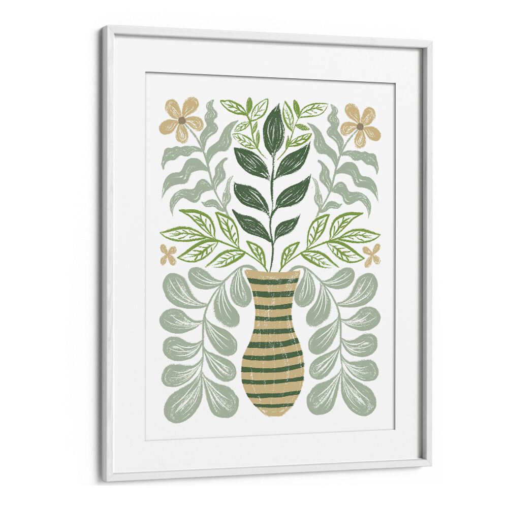 Bouquet by Martina Botanical Art Prints in White Frame With Mount