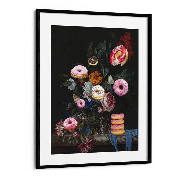 Bouquet of Donuts by the Art Concept Altered Art Prints in Black Frame With Mount