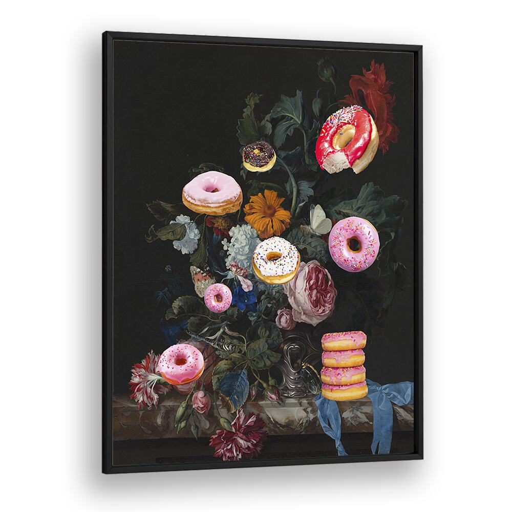 Bouquet of Donuts by the Art Concept Altered Art Prints in Black Plain Frame