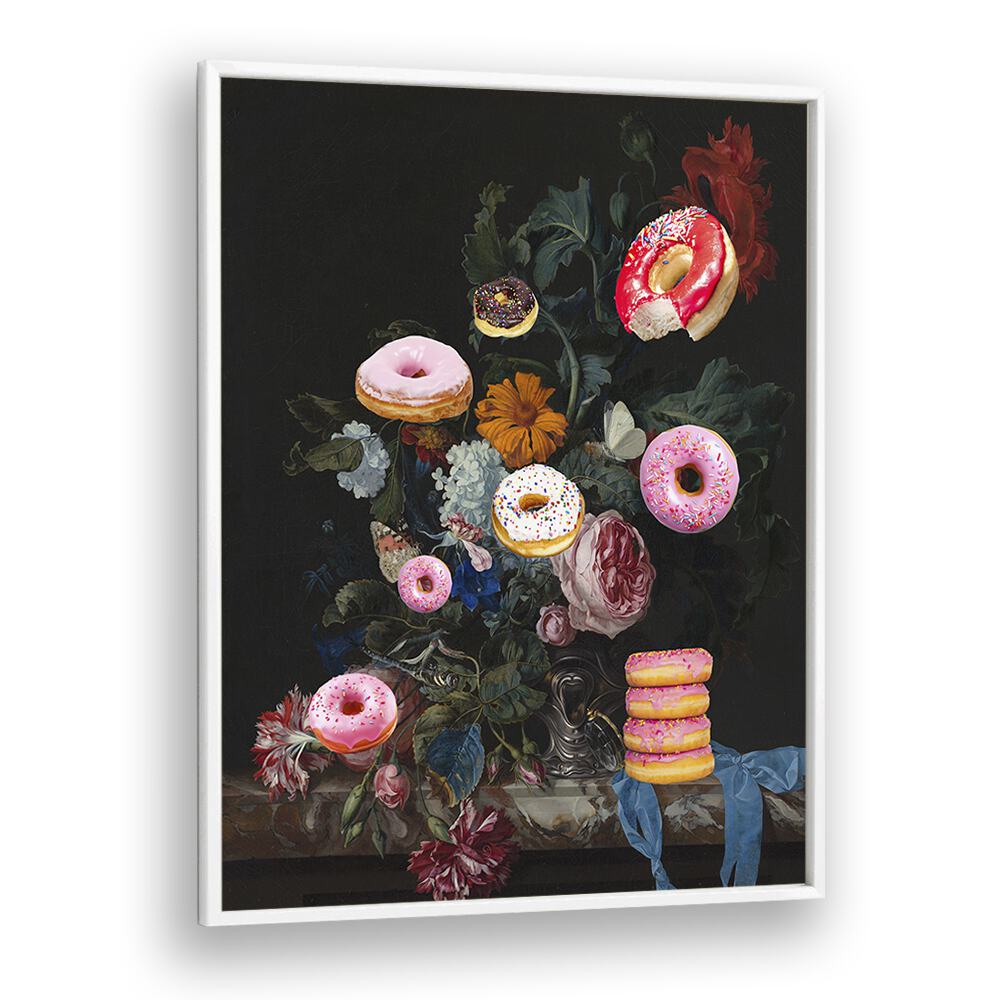 Bouquet of Donuts by the Art Concept Altered Art Prints in White Plain Frame