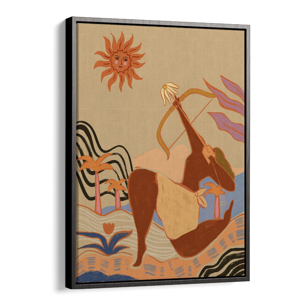 Bow And Arrow By Arty Guava Wall Art Prints in Black Floater Frame