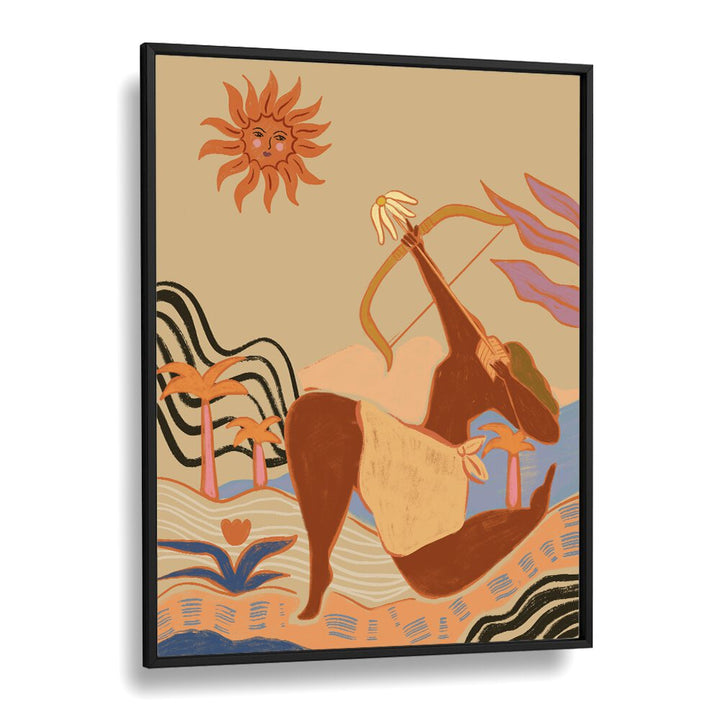 Bow And Arrow By Arty Guava Wall Art Prints in Black Plain Frame