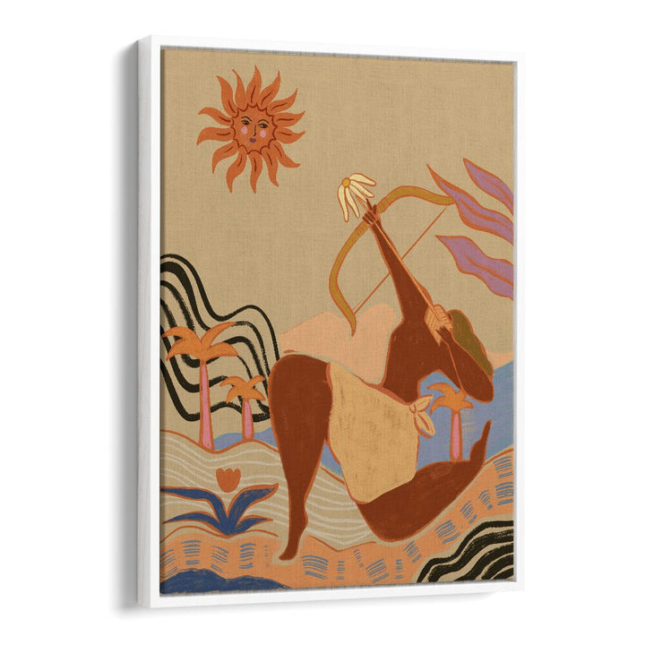 Bow And Arrow By Arty Guava Wall Art Prints in White Floater Frame