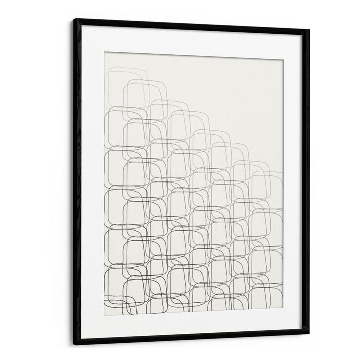 Box In Box By Grishma Korjani Line Art Prints in Black Frame With Mount