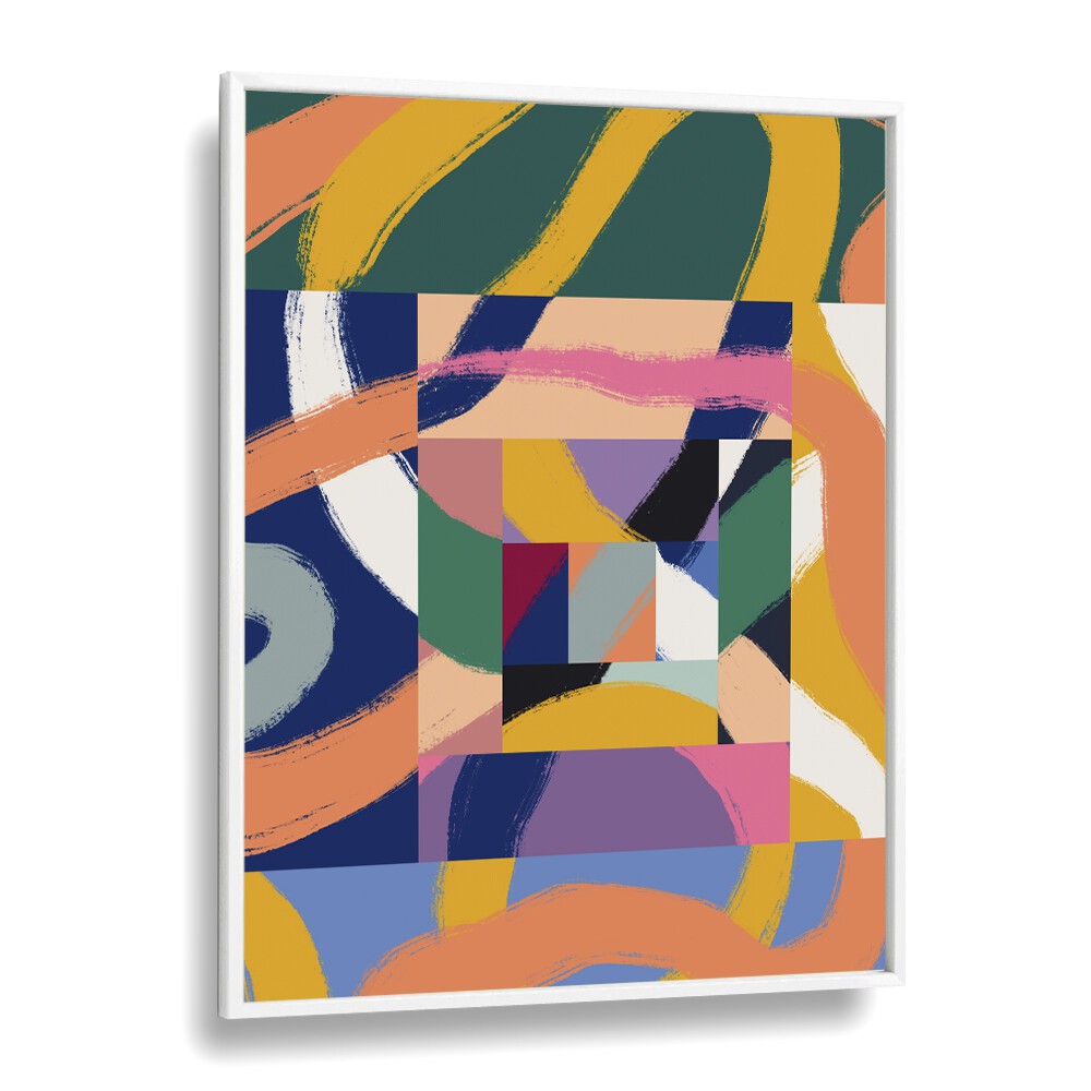 Boxes Of Ribbons By Little Dean Abstract Art Abstract Paintings in White Plain Frame