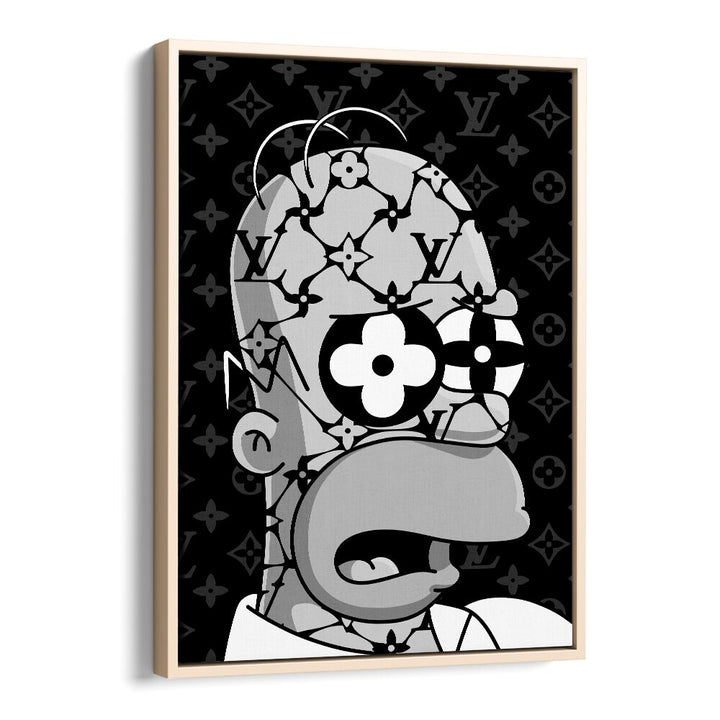 Brand Simpson X LV Comic Wall Art Comic Posters in Oak Wood Floater Frame