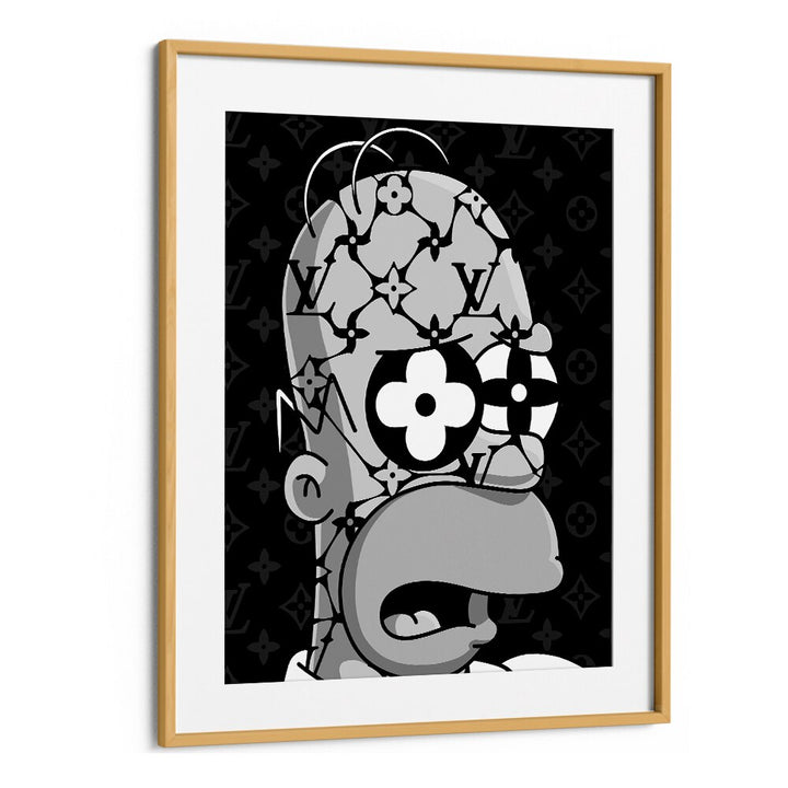 Brand Simpson X LV Comic Wall Art Comic Posters in Oak Wood Frame With Mount