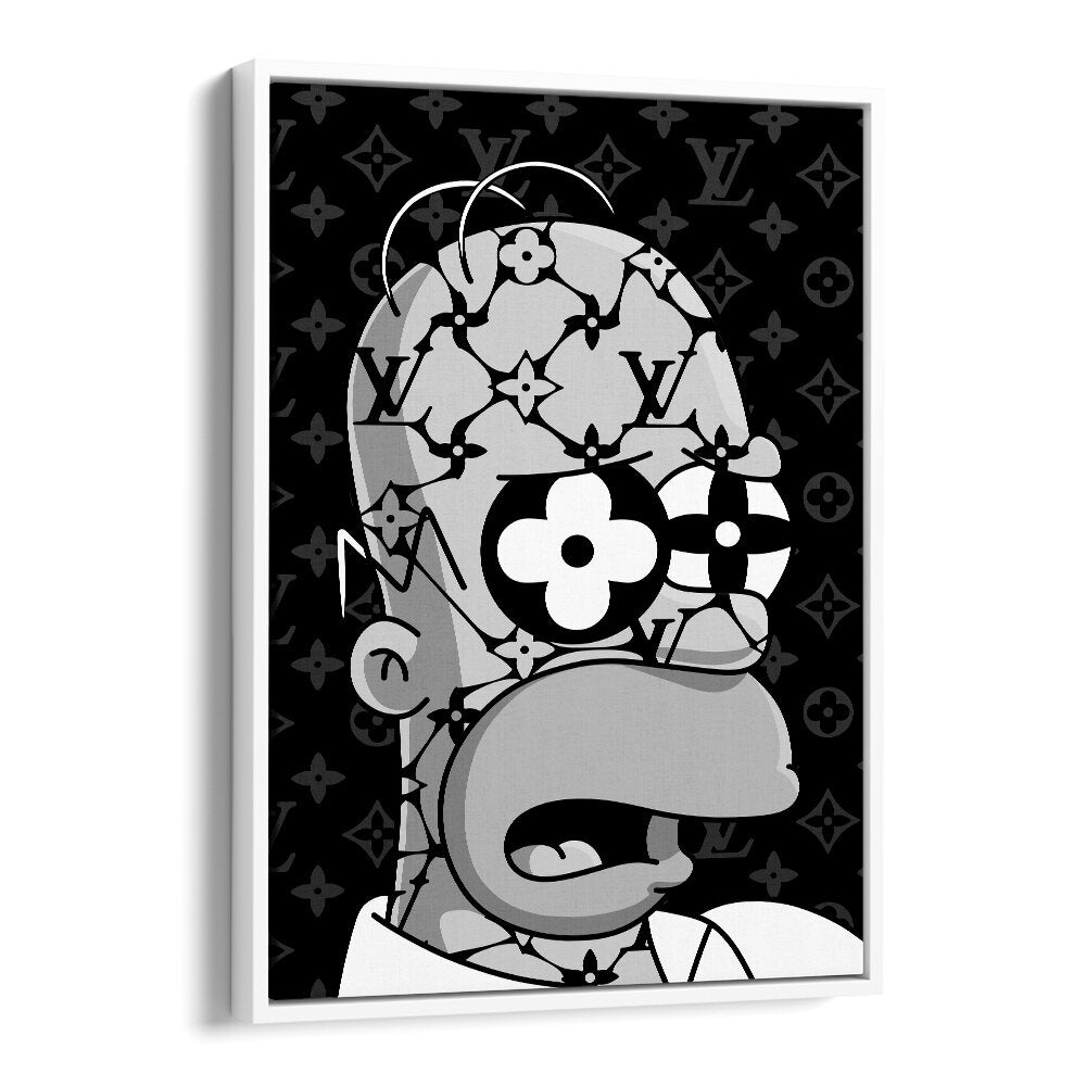 Brand Simpson X LV Comic Wall Art Comic Posters in White Floater Frame