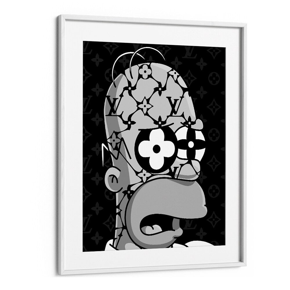 Brand Simpson X LV Comic Wall Art Comic Posters in White Frame With Mount