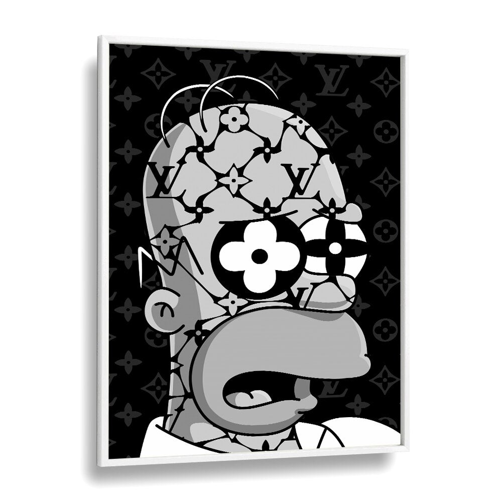 Brand Simpson X LV Comic Wall Art Comic Posters in White Plain Frame