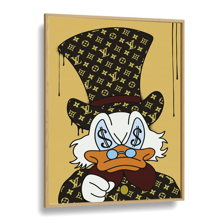 Brand X Donald Comic Wall Art Comic Posters in Oak Wood Plain Frame