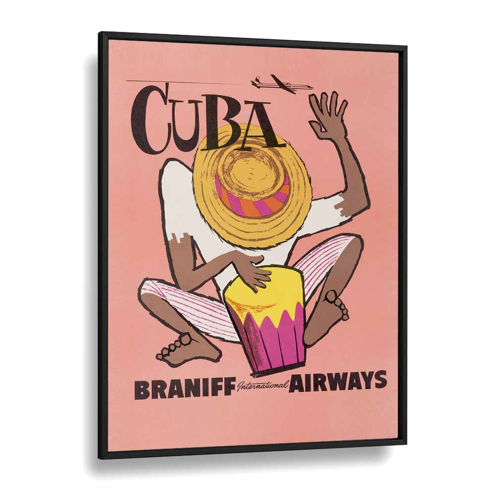 Braniff Airways-cuba  Retro Travel Posters in Black Plain Frame