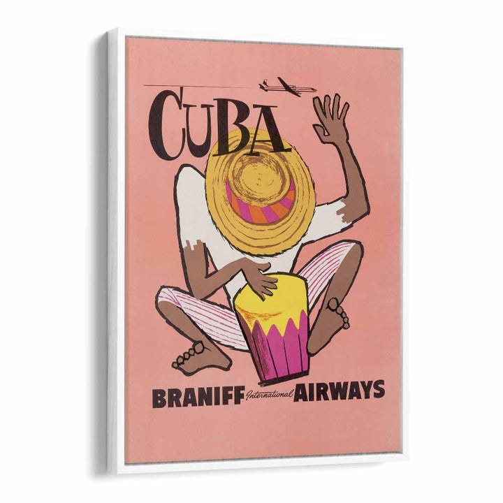 Braniff Airways-cuba  Retro Travel Posters in White Floater Frame