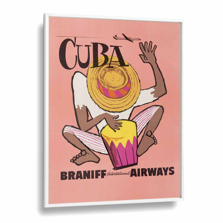 Braniff Airways-cuba  Retro Travel Posters in White Plain Frame