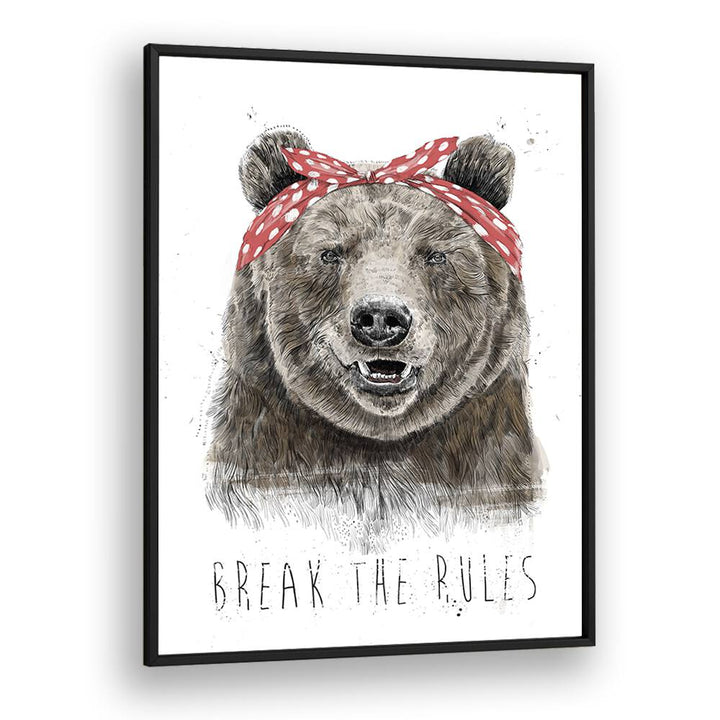 Break The Rules By Balazs Solti Kids Room Art in Black Plain Frame