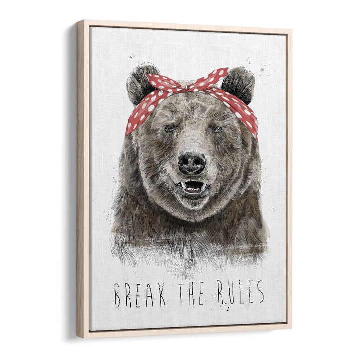 Break The Rules By Balazs Solti Kids Room Art in Oak Wood Floater Frame