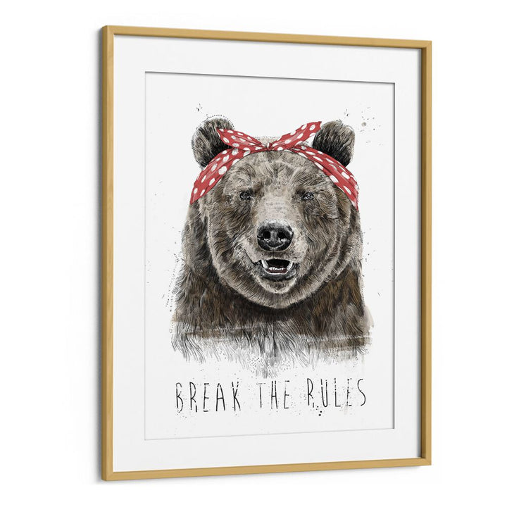 Break The Rules By Balazs Solti Kids Room Art in Oak Wood Frame With Mount