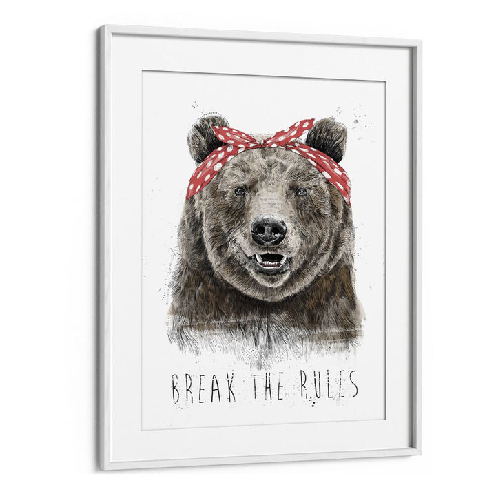 Break The Rules By Balazs Solti Kids Room Art in White Frame With Mount