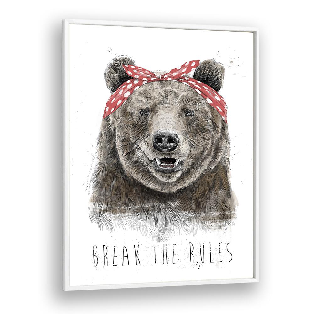 Break The Rules By Balazs Solti Kids Room Art in White Plain Frame