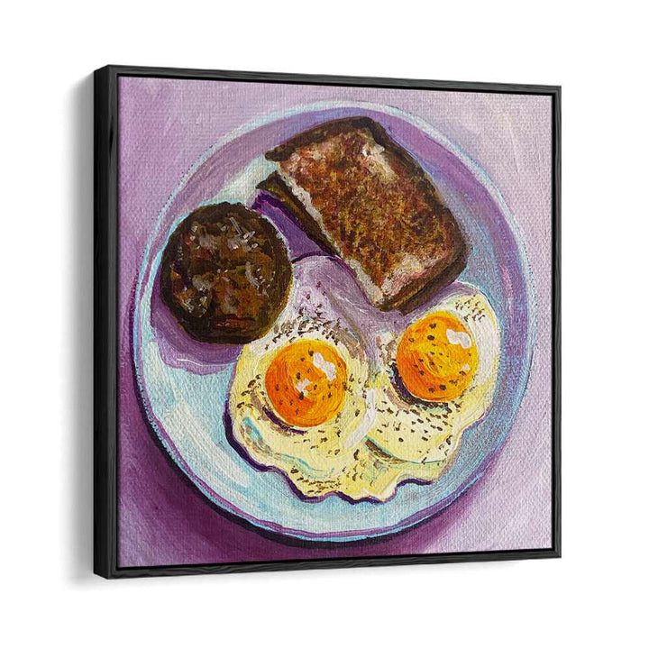 Breakfast By Key And Sea Creative Bar and Cafe Art in Black Floater Frame