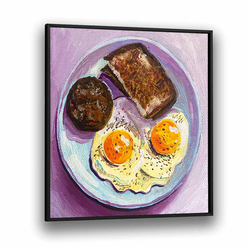 Breakfast By Key And Sea Creative Bar and Cafe Art in Black Plain Frame