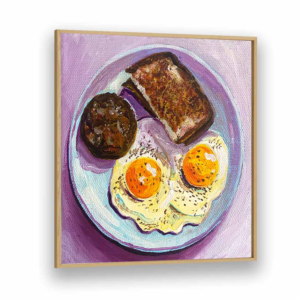 Breakfast By Key And Sea Creative Bar and Cafe Art in Oak Wood Plain Frame