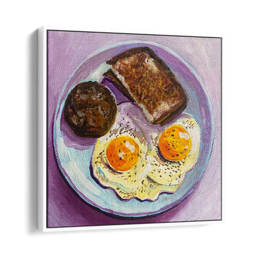 Breakfast By Key And Sea Creative Bar and Cafe Art in White Floater Frame