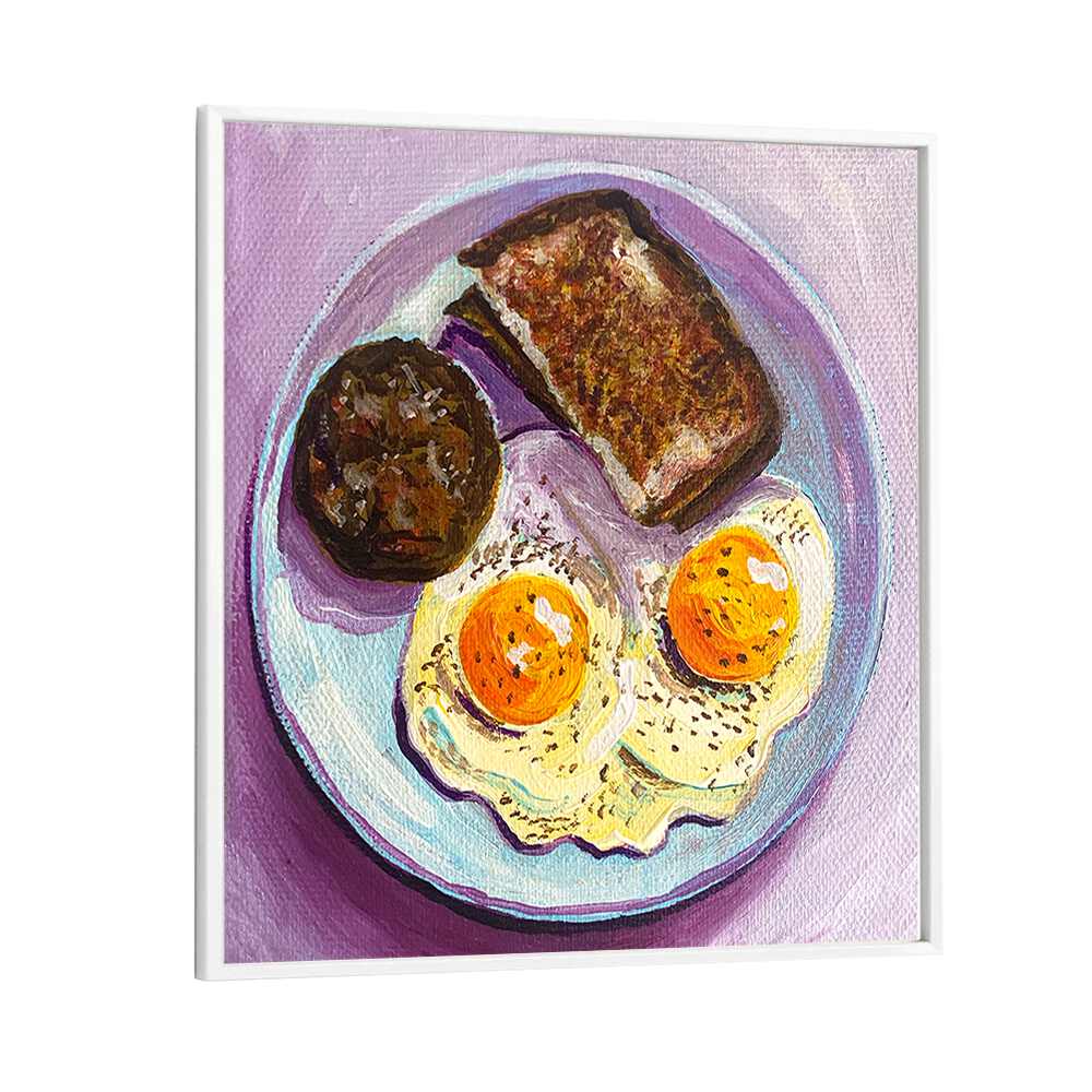 Breakfast By Key And Sea Creative Bar and Cafe Art in White Plain Frame