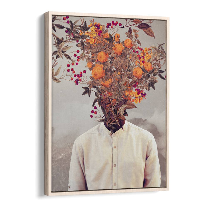 Bright Bloom By Frank Moth Surreal Art Prints Surrealism in Oak Wood Floater Frame